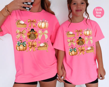 Comfort Colors Coquette Thanksgiving Shirt: Girly Fall Tee