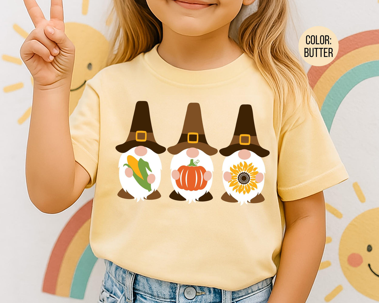 Comfort Colors Pilgrim Gnomes Thanksgiving Shirt, Thanksgiving Mommy and Me Shirts