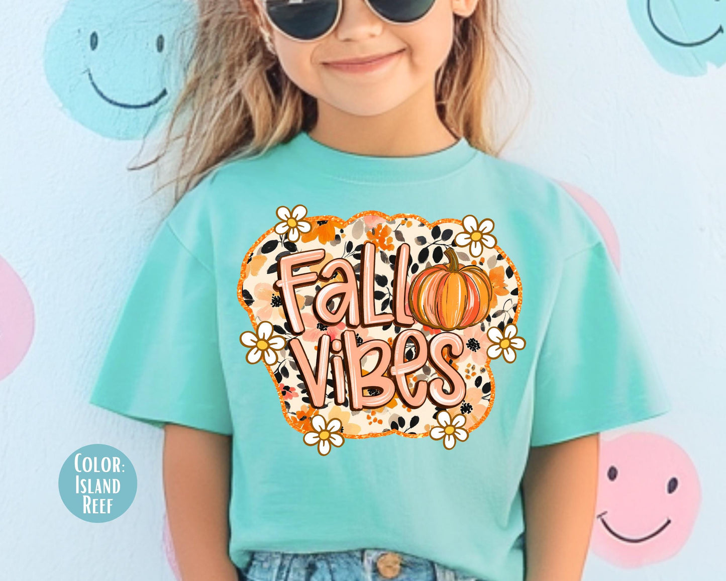 Comfort Colors Floral Pumpkin Fall Shirt - Preppy Girly Tee