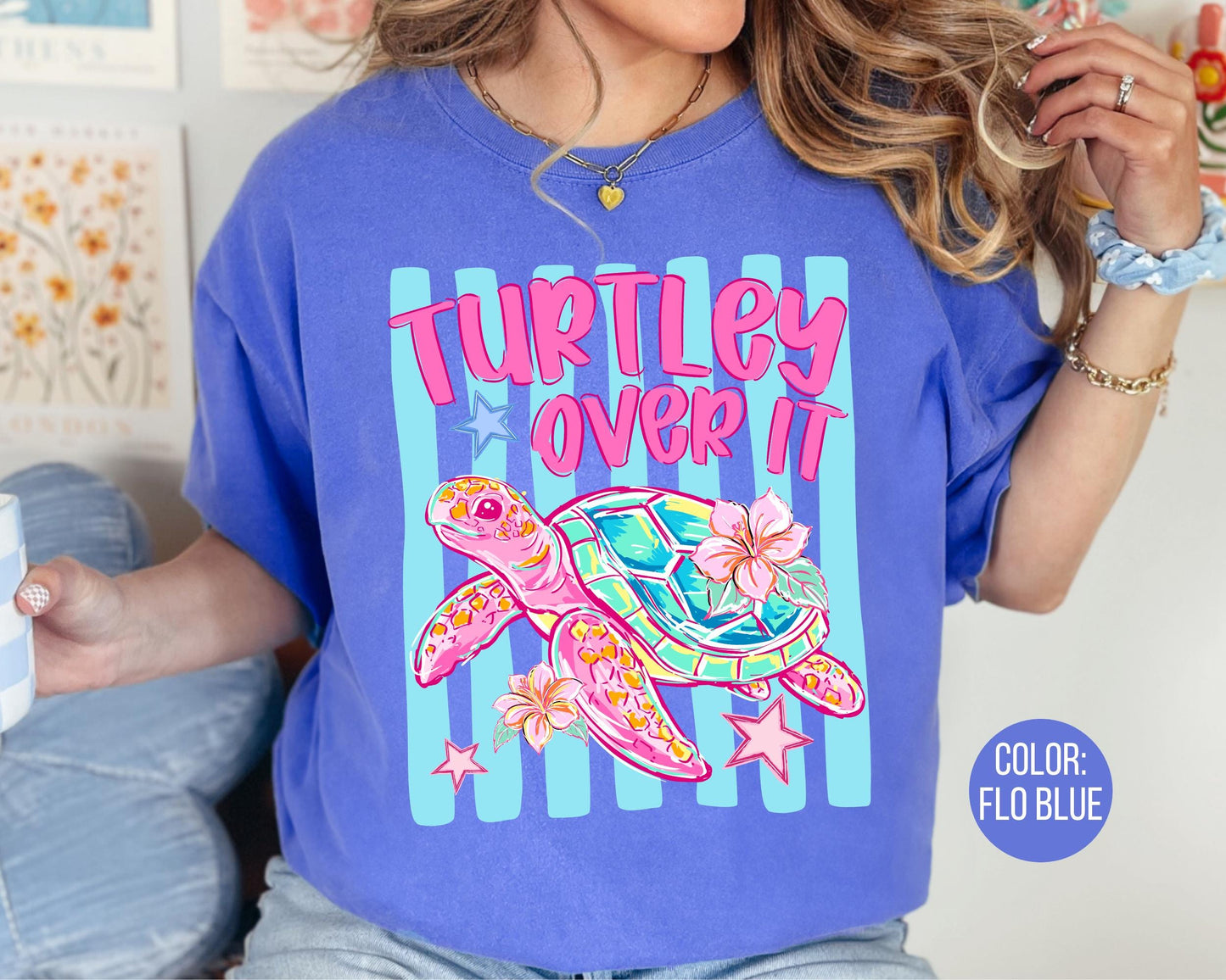 Comfort Colors Turtley Over It Shirt, Summer Sea Turtle Shirts