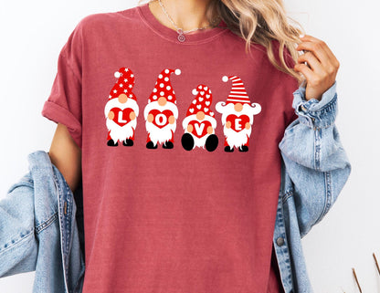 Comfort Colors Gnomes Love Shirt, Valentine's Day Gift