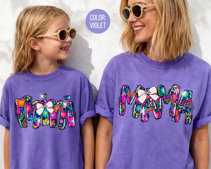 Comfort Colors® Summer Floral Mama and Mini Shirt, Matching Mommy and Me Shirts