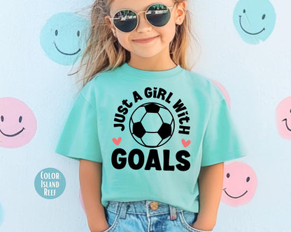 Comfort Colors Soccer Girl Goals Shirt - Youth & Mommy Matching