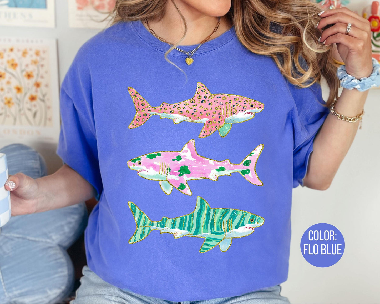 Comfort Colors® Preppy Shark Shirt, Shark Week Shirts