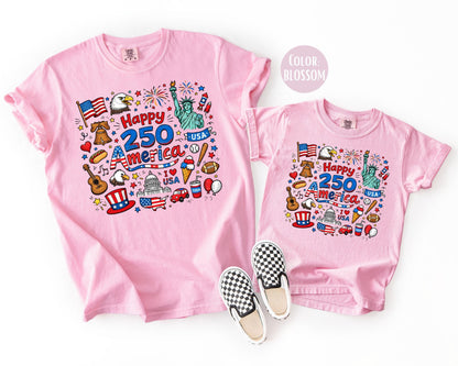 Comfort Colors Happy 250 America Shirt, 4th of July Shirts