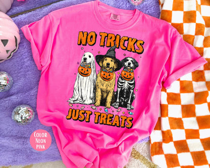 Comfort Colors Dog Halloween Shirt: No Tricks Just Treats