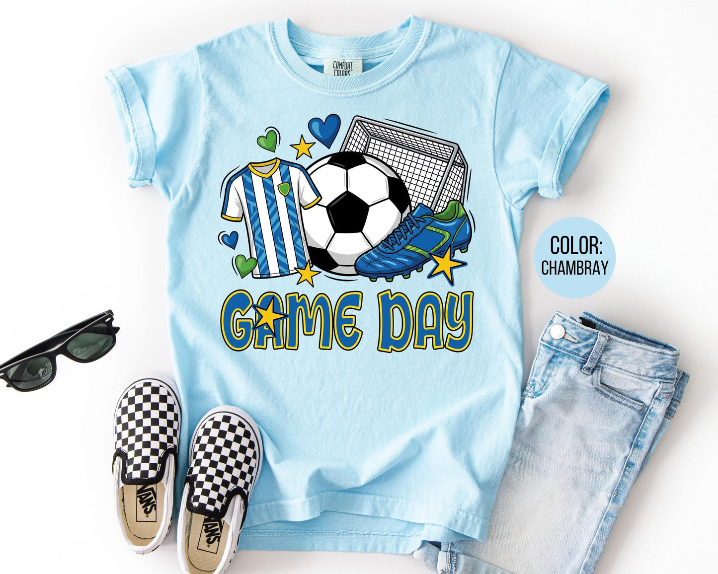 Comfort Colors Kids Game Day Soccer Shirt - Boys Soccer Tee