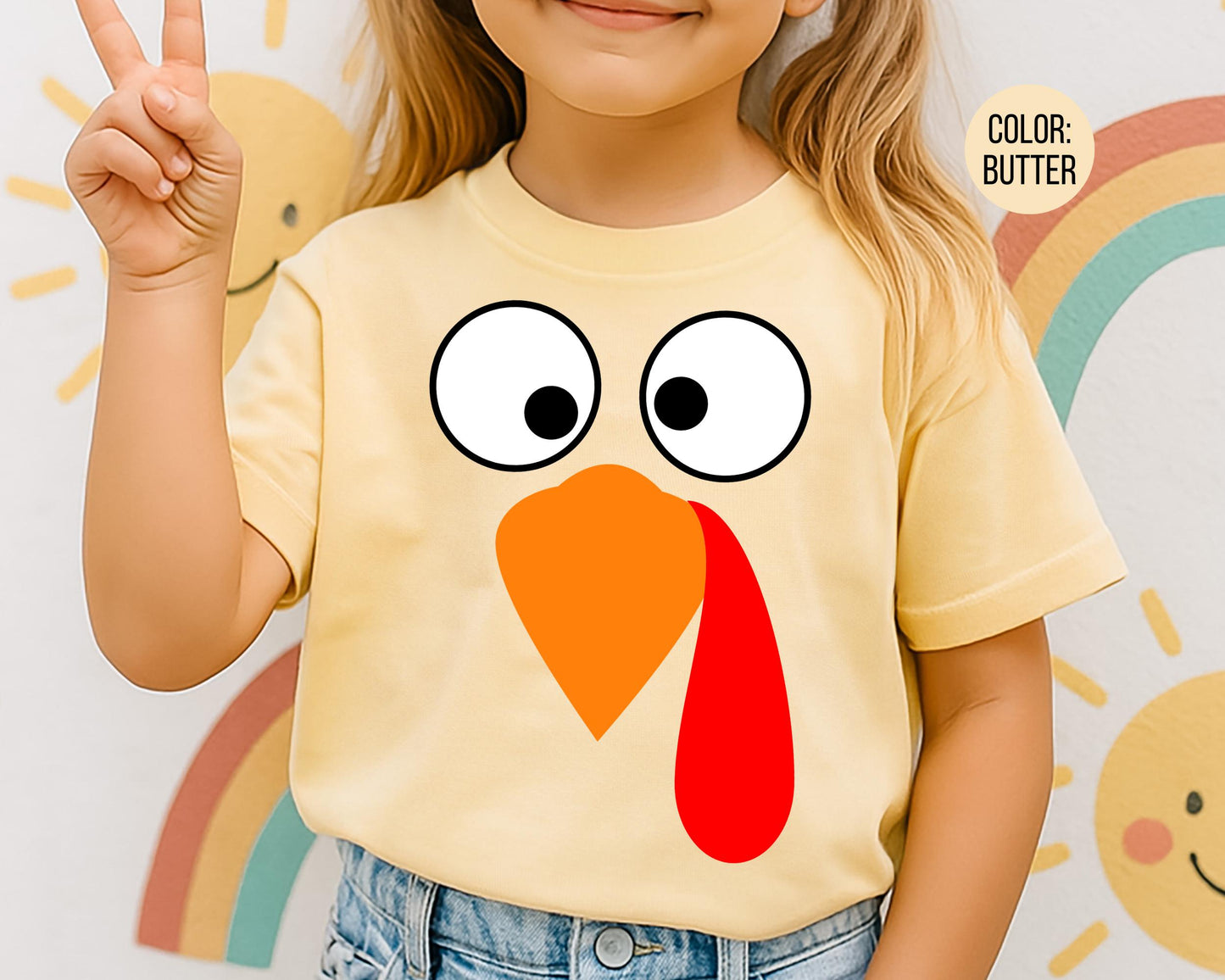 Comfort Colors Turkey Face Thanksgiving Shirt, Thanksgiving Mommy and Me, Funny Turkey Mama and Mini Shirts