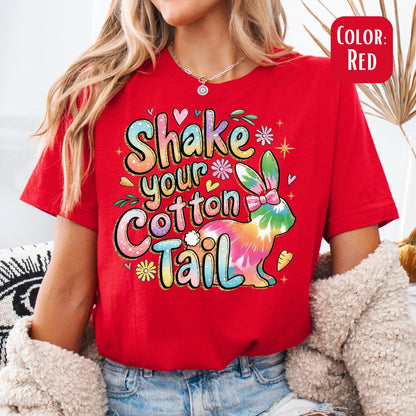 Shake Your Cotton Tail Shirt, Easter Bunny Shirt, Cute Easter Tee, Colorful Easter Shirts, Easter Gift for Her, Bunny Shirts, Cotton Tail