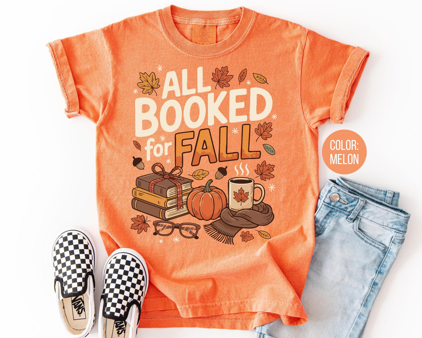 Comfort Colors All Booked for Fall Shirt: Book Lover Reading Tee