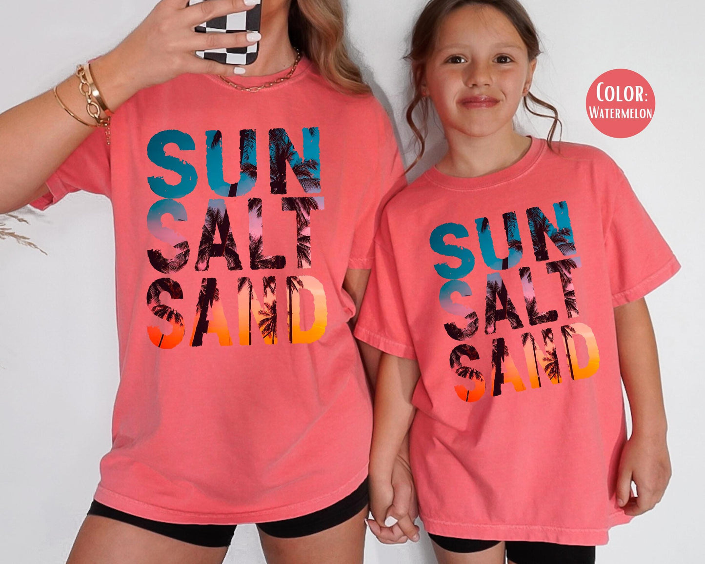 Comfort Colors® Kids Sun Salt Sand Shirt, Girls Beach Shirt, Kids Summer Shirts, Youth Beach Shirts, Matching Mom and Daughter Shirts