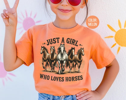 Comfort Colors Girls Horse Shirt: Just A Girl Who Loves Horses