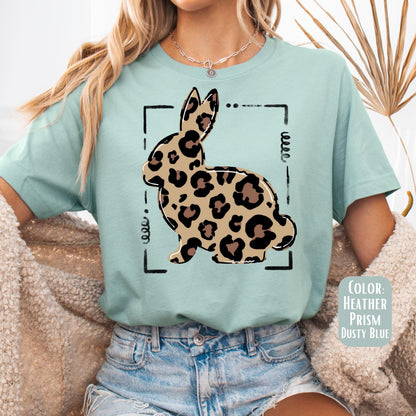 Leopard Bunny Shirt, Easter Bunny Shirt, Cute Easter Tee, Colorful Easter Shirts, Easter Gift for Her, Bunny Shirts