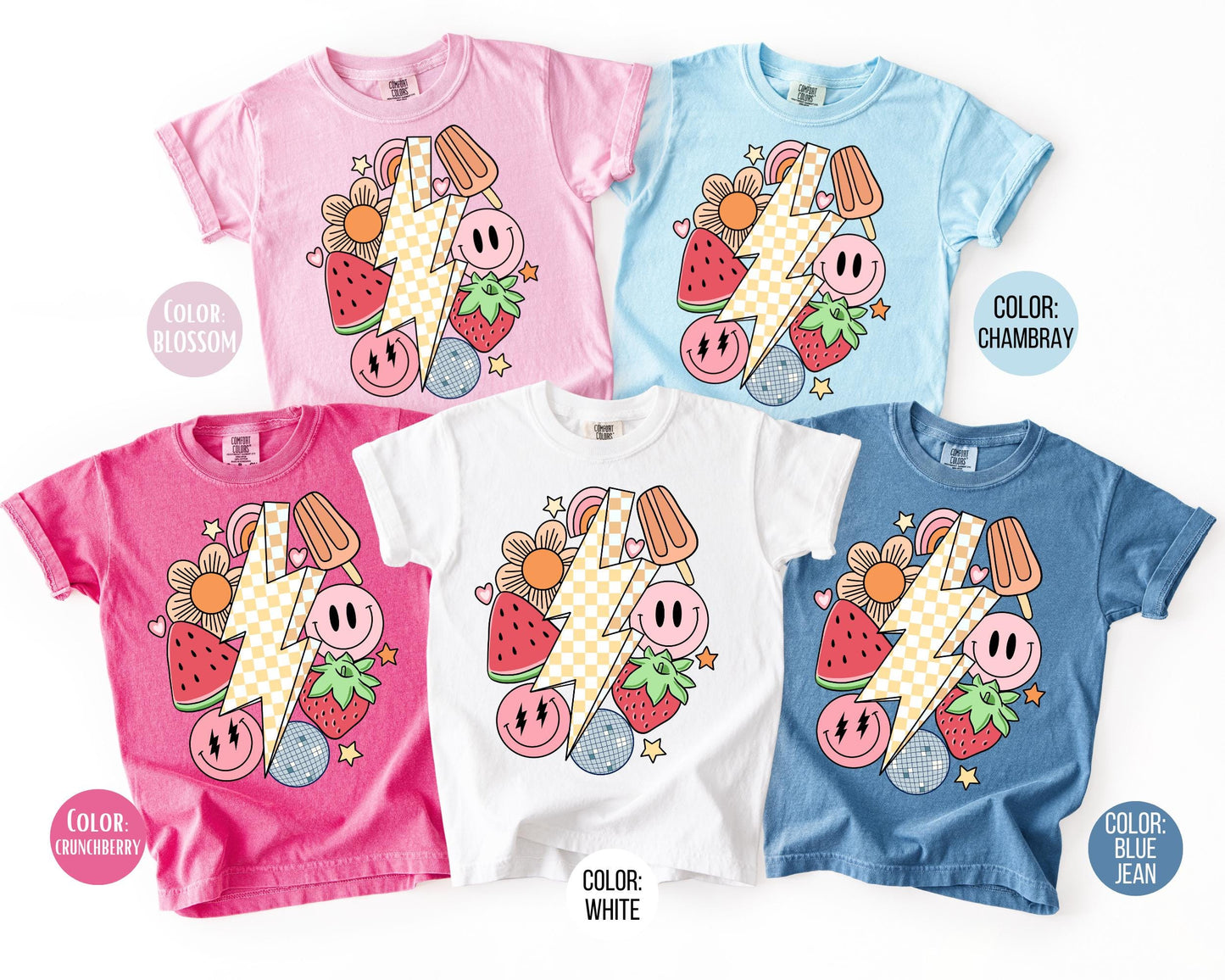 Comfort Colors® Girly Retro Summer Shirt, Girls Summer Break Shirts
