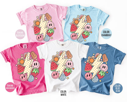 Comfort Colors® Girly Retro Summer Shirt, Girls Summer Break Shirts