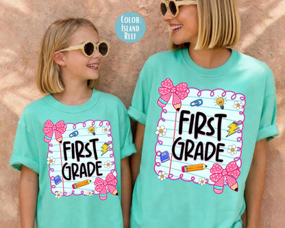 Comfort Colors® Coquette First Grade Shirt, 1st Grade Teacher Shirts