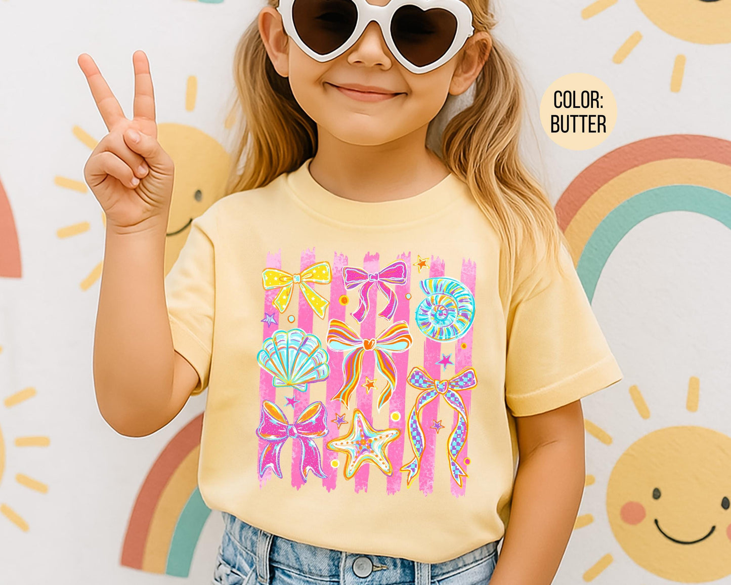 Comfort Colors® Coquette Seashells Shirt, Girly Summer Beach Shirts
