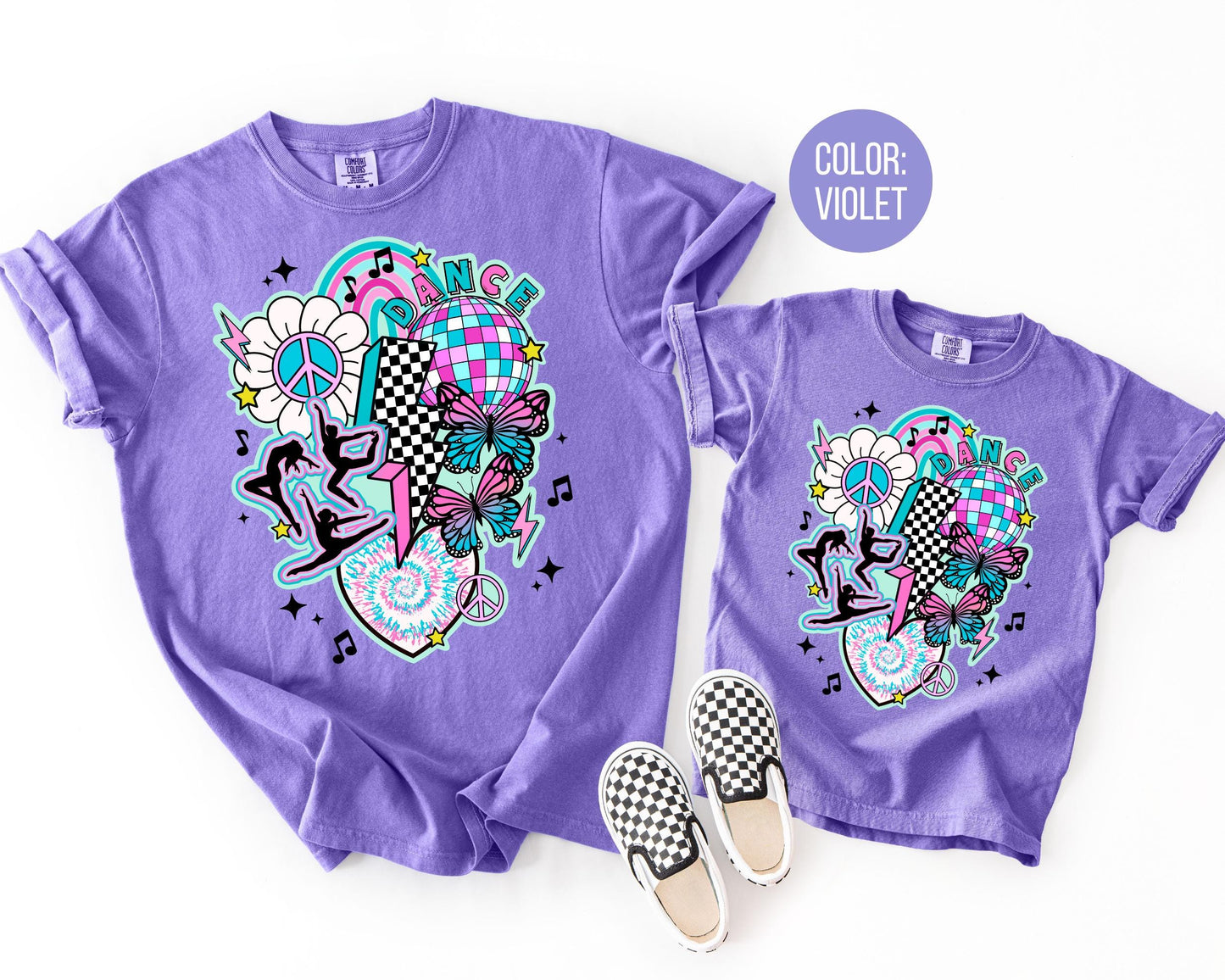 Comfort Colors Girls Retro Dance Shirt, Kids Dance Shirts