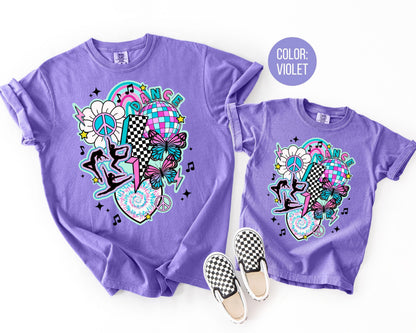 Comfort Colors Girls Retro Dance Shirt, Kids Dance Shirts
