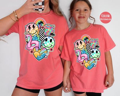 Comfort Colors Retro Summer Shirt: Matching Mom and Daughter Tees