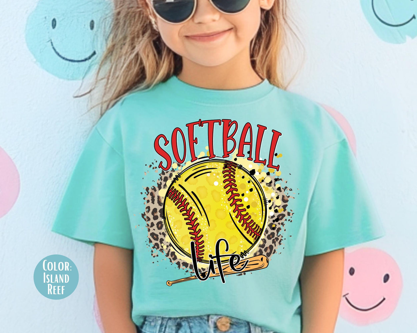 Comfort Colors Girls Softball Life Shirt: Matching Mom & Daughter Softball Shirts