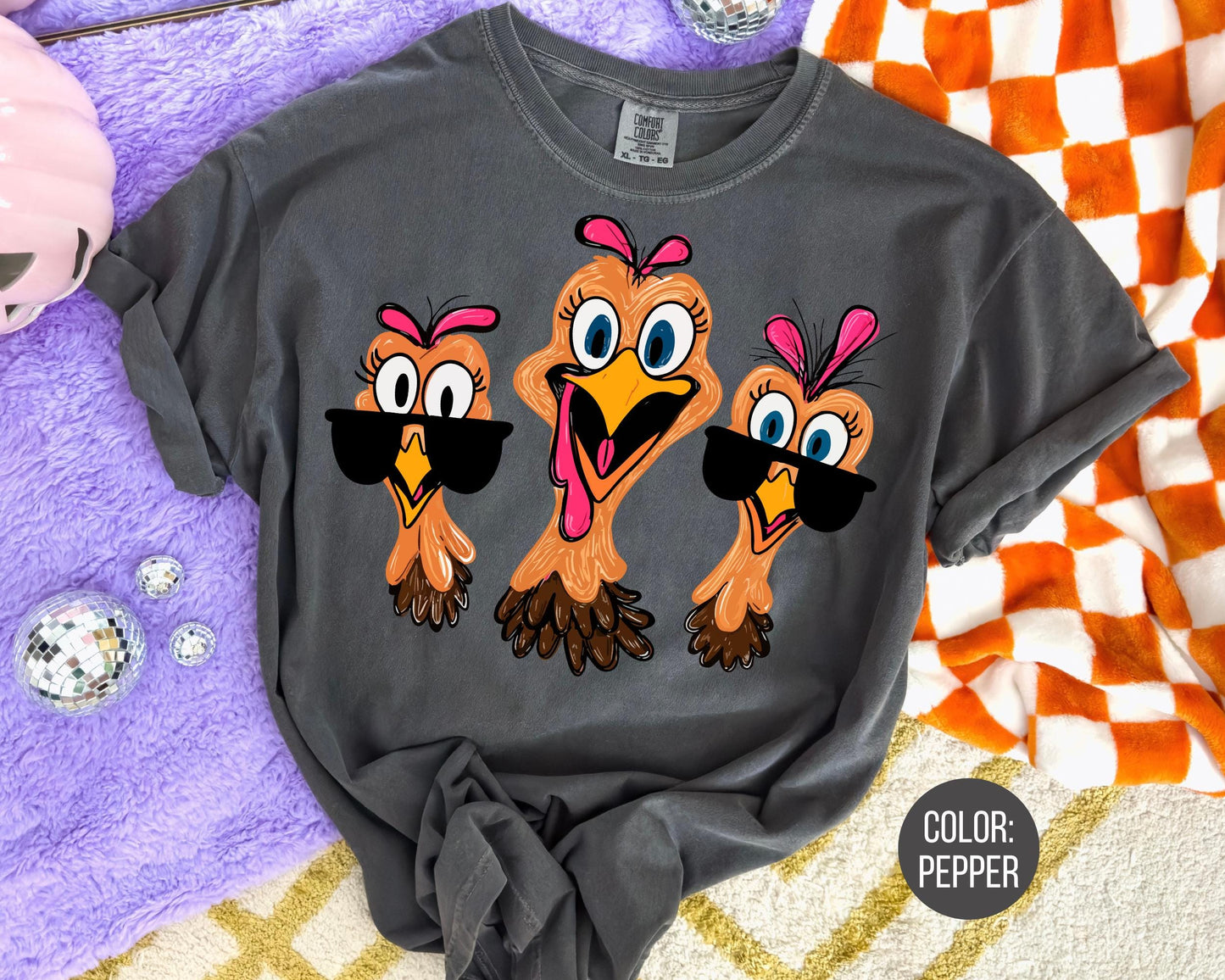 Comfort Colors Funny Turkey Thanksgiving Shirt: Matching Family Tees