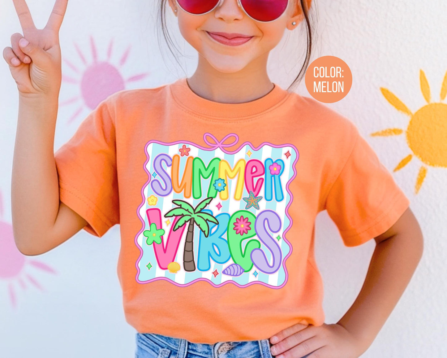 Comfort Colors® Preppy Summer Vibes Shirt, Girls Summer Shirts