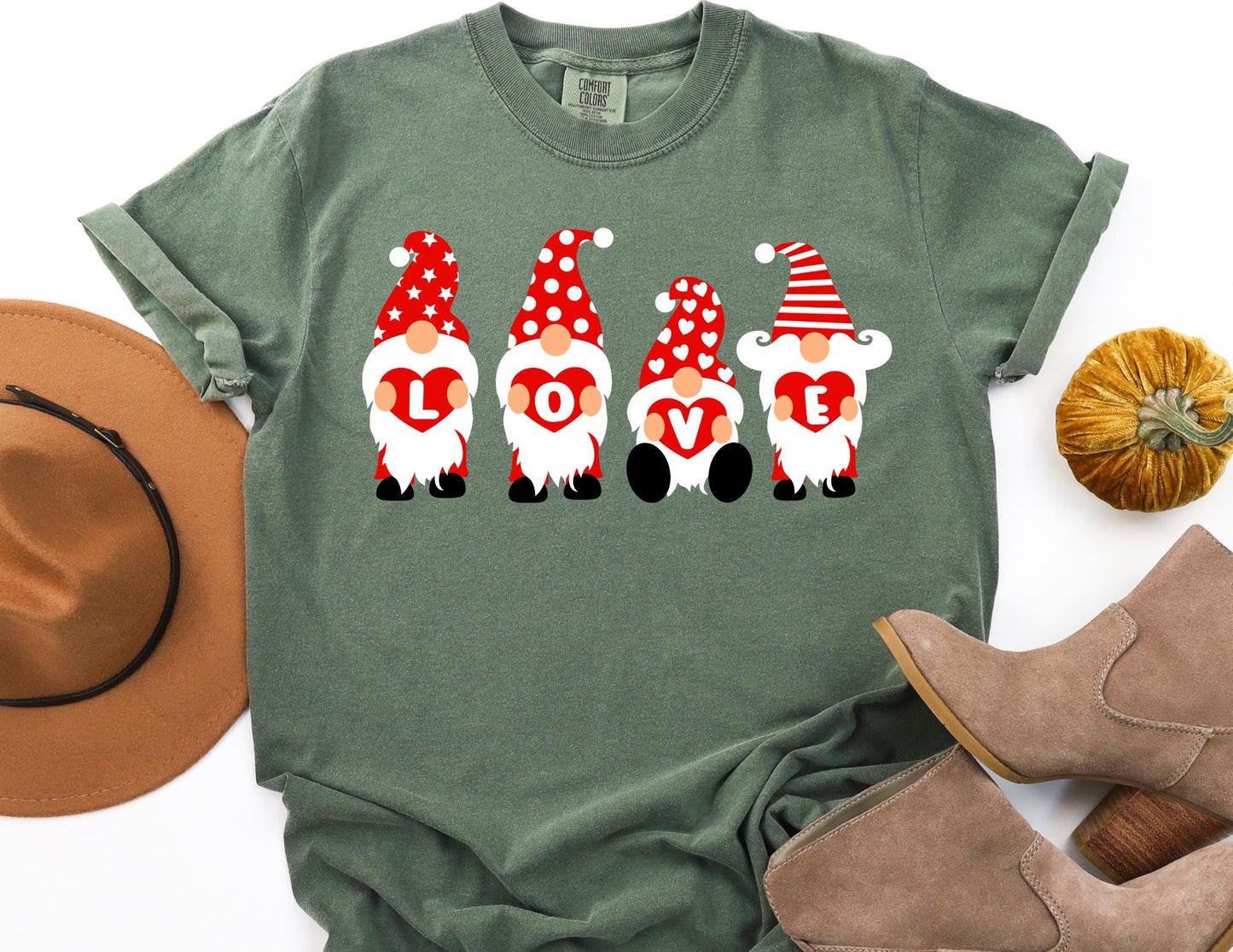 Comfort Colors Gnomes Love Shirt, Valentine's Day Gift