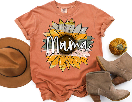 Comfort Colors Mama Sunflower Shirt, Mother's Day Gift