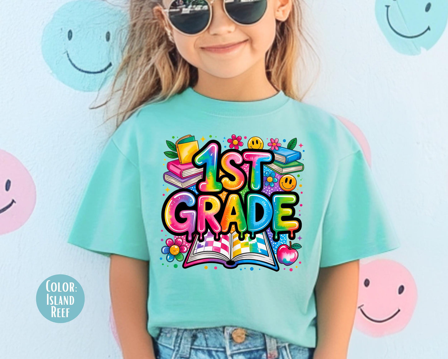 Retro First Grade Comfort Colors Shirt - Back to School Tee