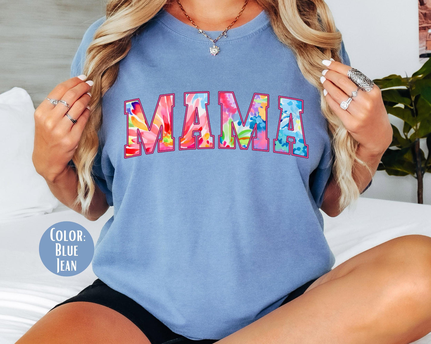 Comfort Colors Tie Dye Mama Shirt - Varsity Mom Tee