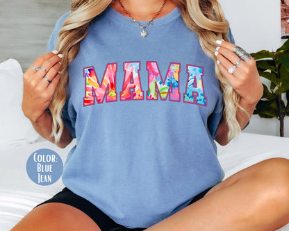 Comfort Colors Tie Dye Mama Shirt - Varsity Mom Tee