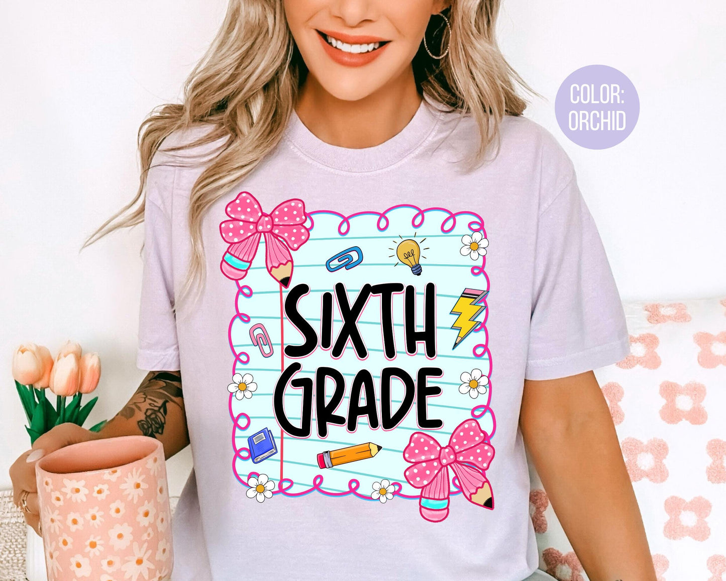 Comfort Colors® Coquette Sixth Grade Shirt, 6th Grade Teacher Shirts