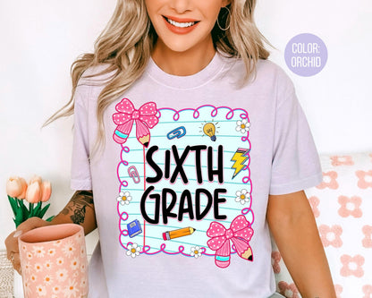 Comfort Colors® Coquette Sixth Grade Shirt, 6th Grade Teacher Shirts