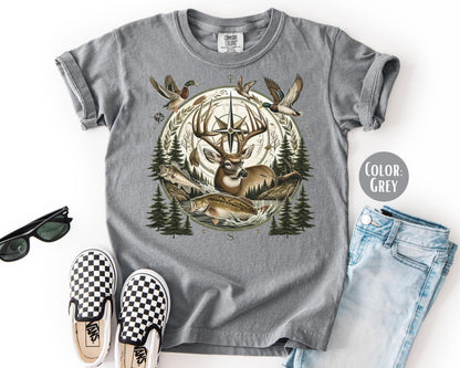 Comfort Colors® Boys Wildlife Compass Shirt, Kids Hunting Shirts