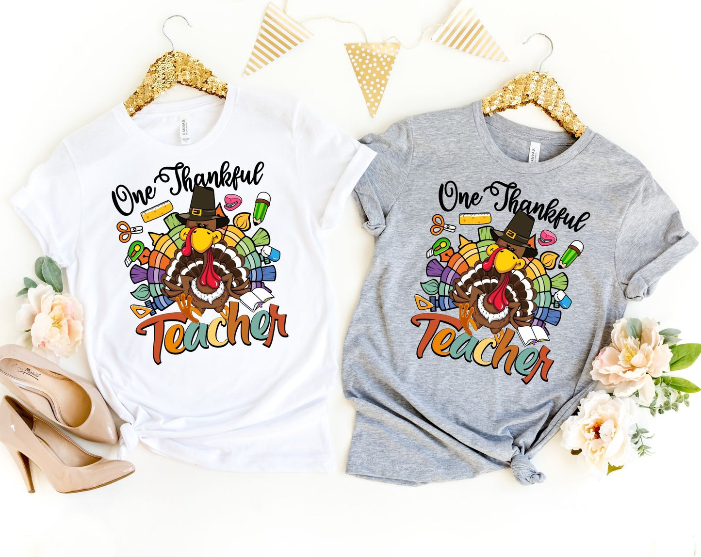 One Thankful Teacher Turkey Shirt - Thanksgiving Teacher Shirt