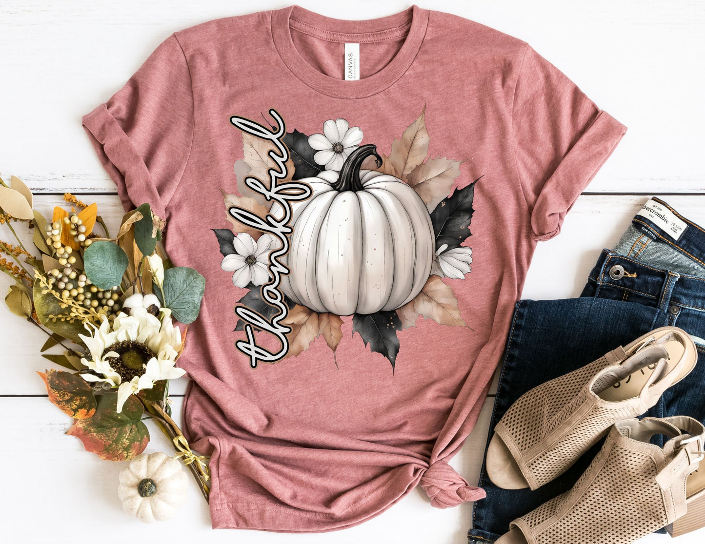 Pumpkin Thankful Shirt - Thanksgiving Fall Shirt