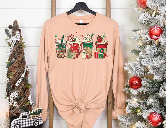 Christmas Coffee Long Sleeve Shirt - Long Sleeve Christmas Shirt