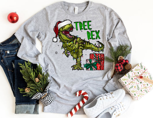 Tree Rex Long Sleeve Shirt - Long Sleeve Christmas Shirt