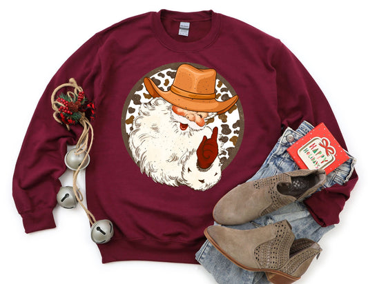 Cowboy Santa Sweatshirt - Christmas Sweatshirt