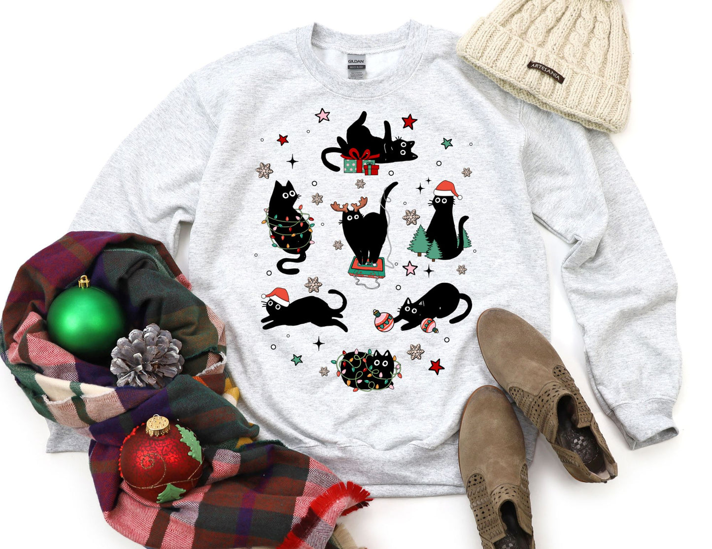 Cat Christmas Sweatshirt - Christmas Sweatshirt