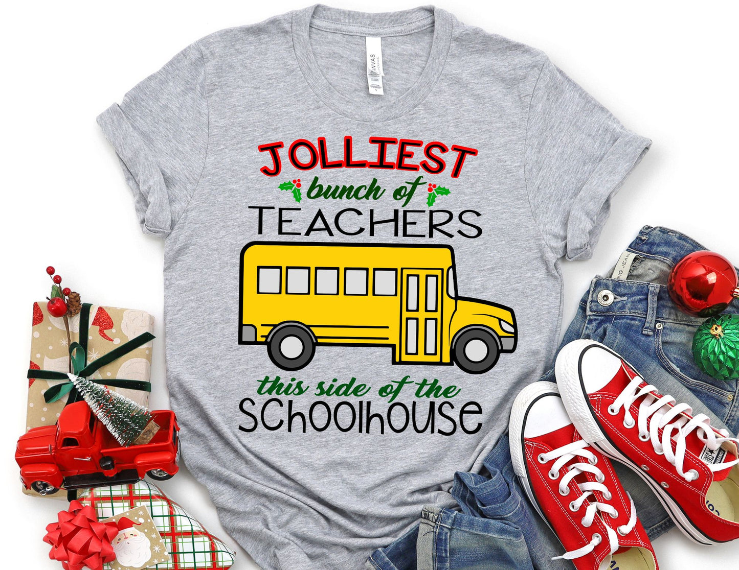 Jolliest Bunch of Teachers this Side of the Schoolhouse Shirt - Christmas Teacher Shirt