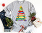 Coloring Christmas Tree Long Sleeve Shirt - Long Sleeve Teacher Shirt