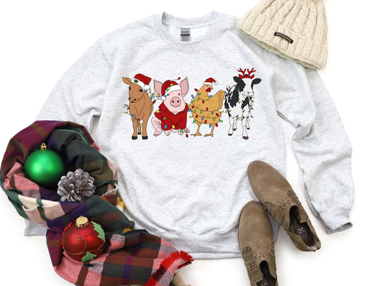 Christmas Farm Animals Sweatshirt - Christmas Sweatshirt