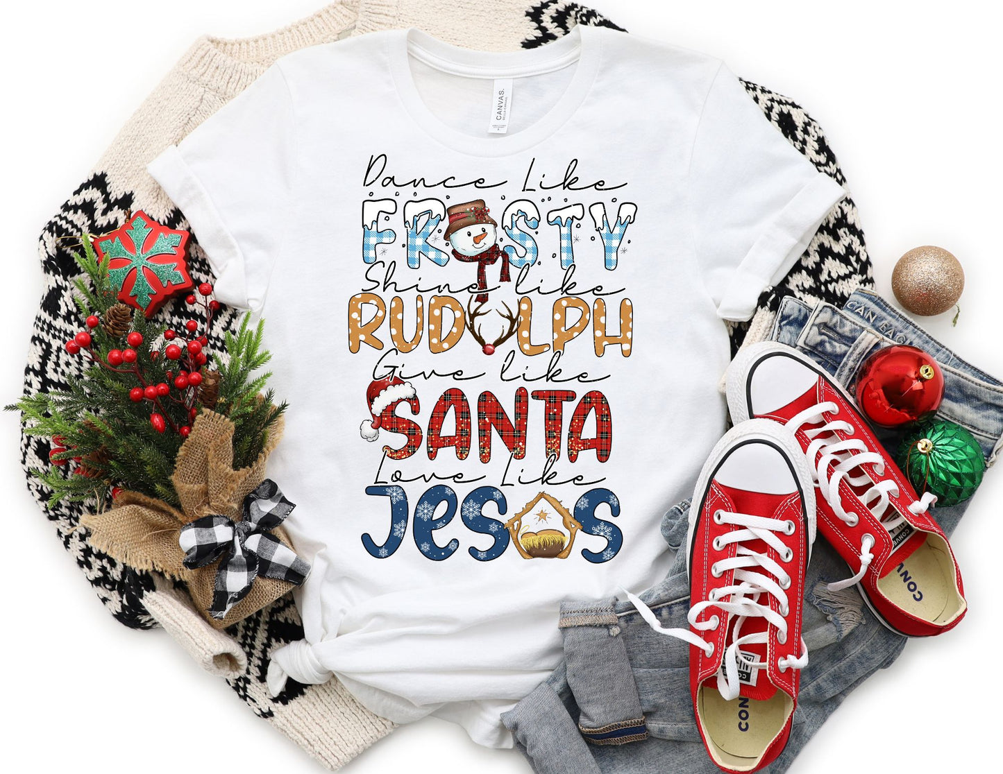 Dance Like Frosty Love Like Jesus Shirt - Christmas Shirt