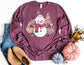 Snowman Pink Christmas Tree Long Sleeve Shirt - Long Sleeve Christmas Shirt