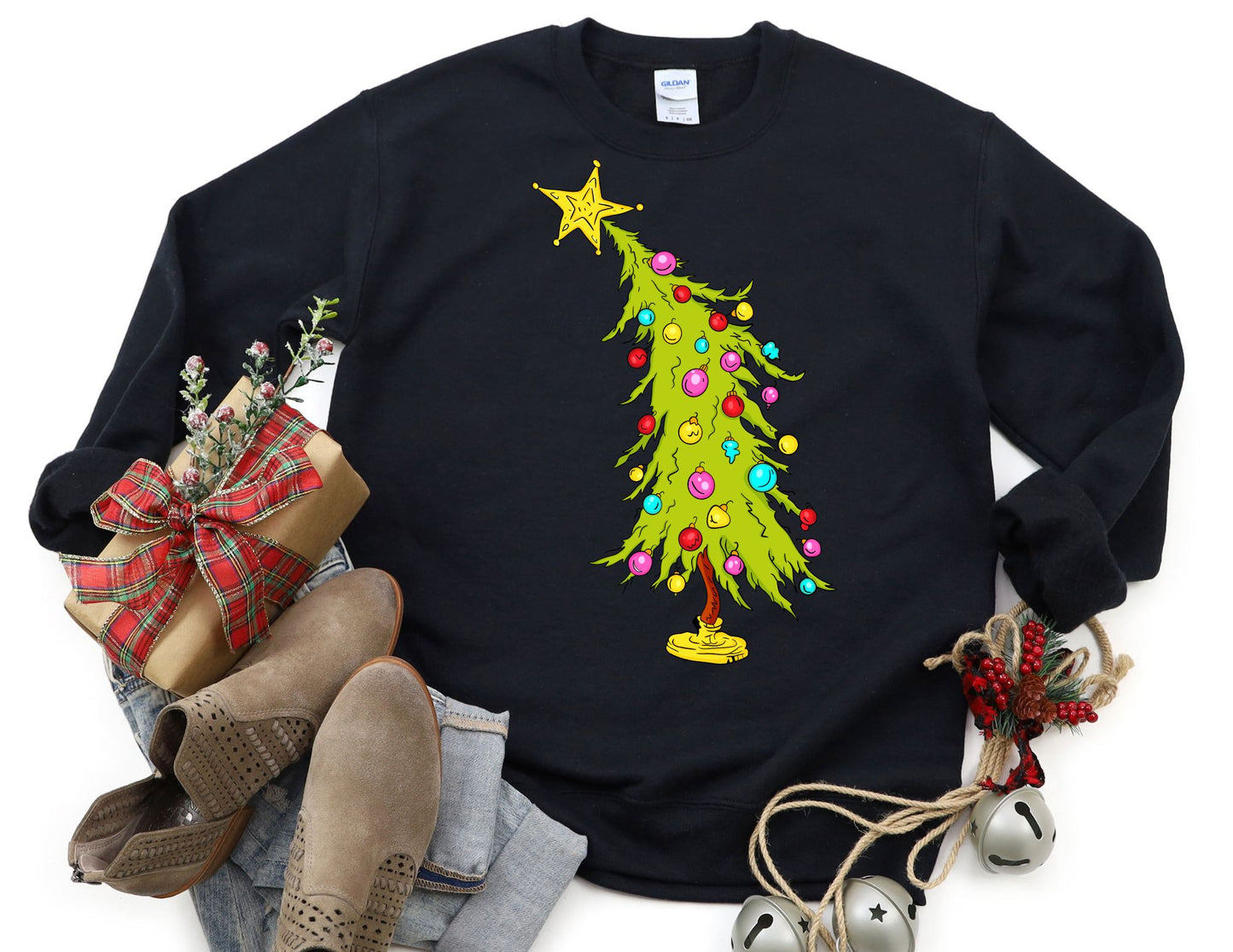 Leaning Christmas Tree Sweatshirt - Christmas Sweatshirt