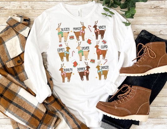 Reindeer Long Sleeve Shirt - Long Sleeve Christmas Shirt