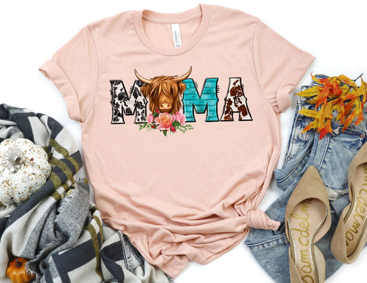 Highland Cow Mama Shirt - Mom Shirt