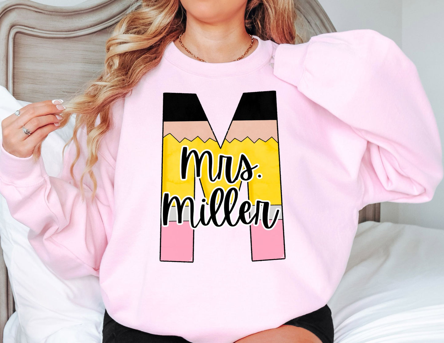 Custom Teacher Pencil Sweatshirt - Custom Name Teacher Sweatshirt